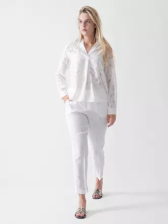 RIANI | Chino en lin | weiss